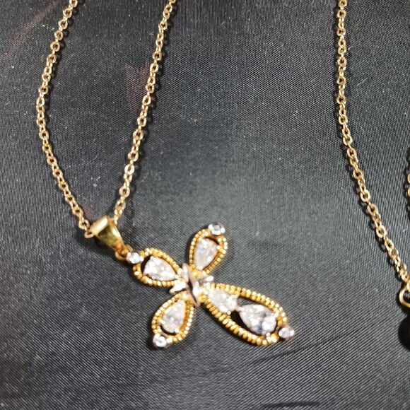 Cross Gold Tone Women's Necklace - Picture 7 of 11